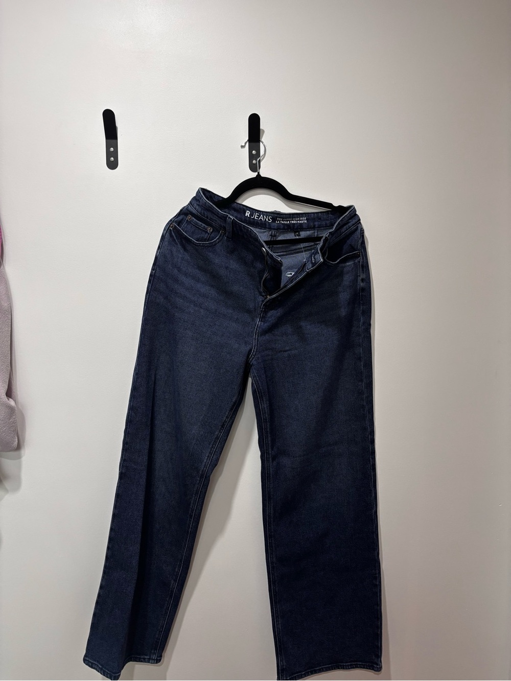 High-Rise Wide-Leg Jeans in Dark Blue